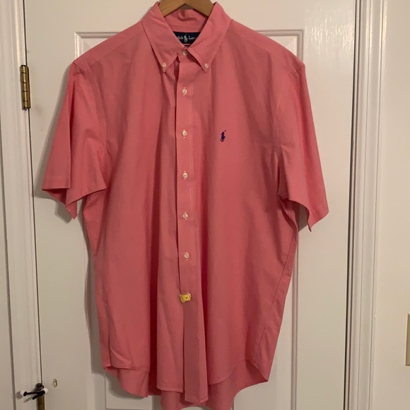 Ralph Lauren short sleeved button down shirt - L - Pink & white gingham - Picture 2 of 6
